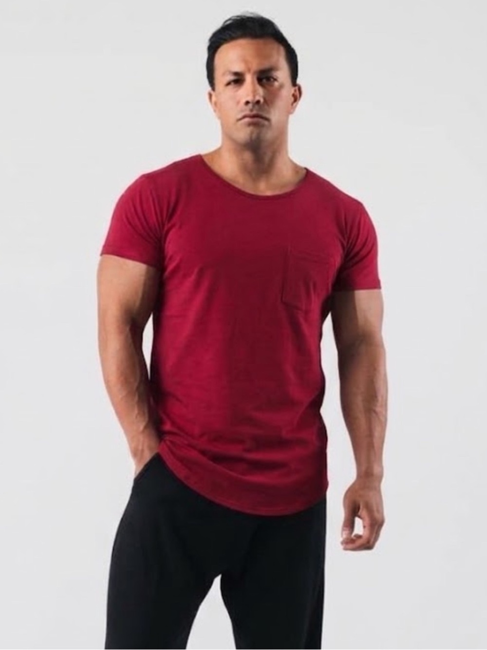 Alphalete Red Pocket Scoopneck Tee